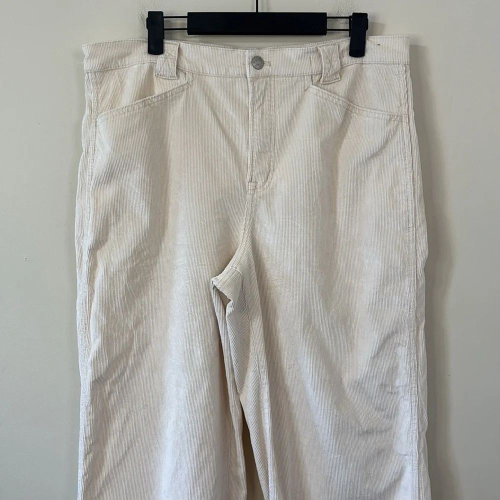 Madewell Emmett 2.0 Wide-Leg Pants in Corduroy Antique Cream Size 12 - Picture 4 of 13